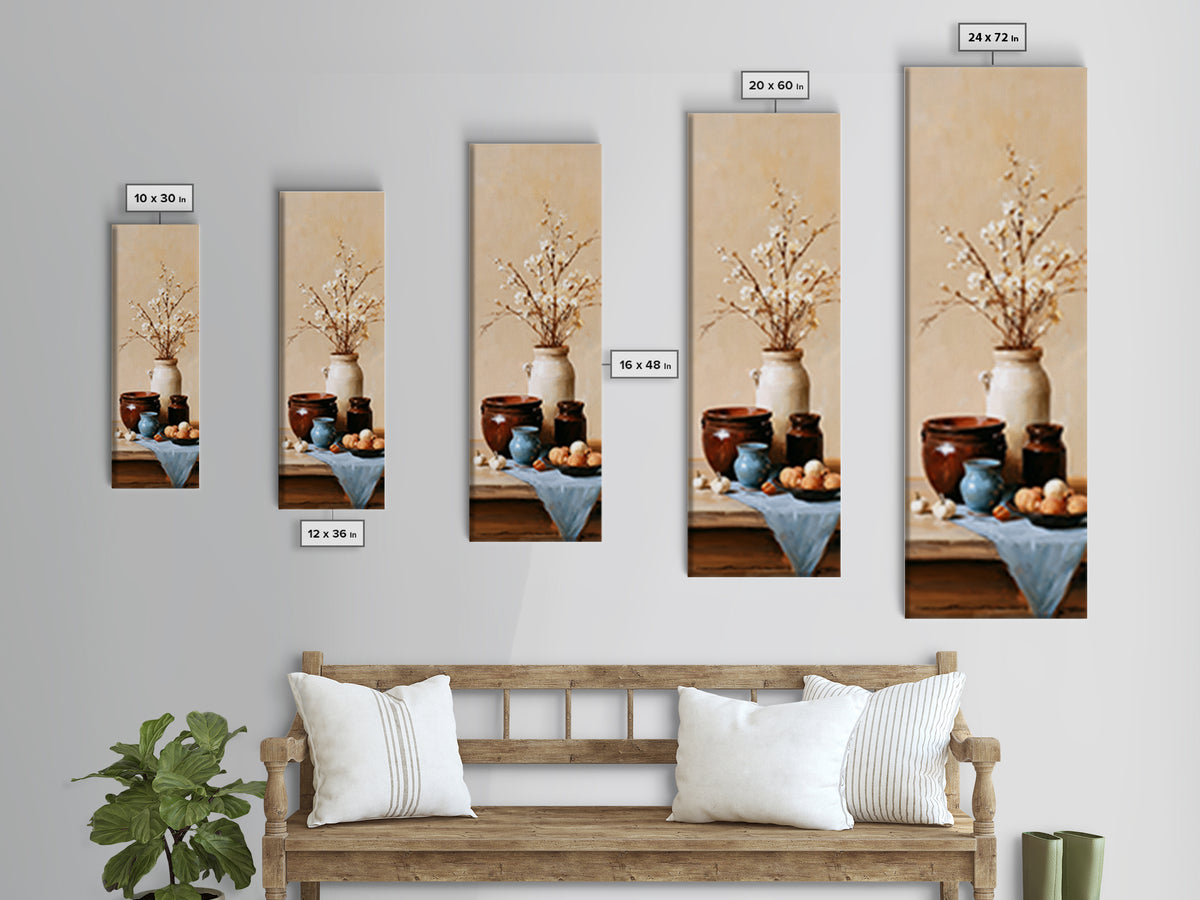 Sunlit Farmhouse Table Objects Without Room View Canvas Print, Dining Room Art, Bedroom Wall Art, Dining Room Decor, Dining, DRA-1x3-5