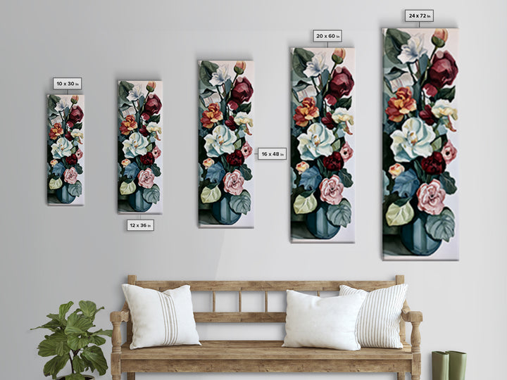 Large Expressive Flower Vase Canvas Print, Dining Room Art, Art Print, Dining Room Decor, Fine Art, Dining, Abstract Art, DRA-1x3-60