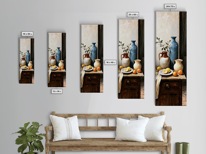 Sunlit Farmhouse Table Objects Without Room View Canvas Print, Dining Room Art, Wall Decor, Dining Room Decor, Fine Art, Dining, DRA-1x3-77