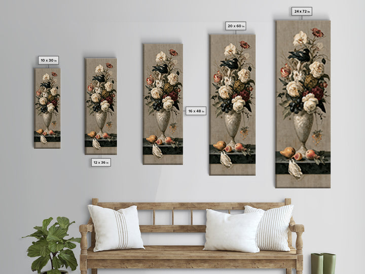 Classic Dutch Feast Arrangement Framed Canvas Print, Dining Room Art, Canvas Wall Art, Dining Room Decor, Fine Art, Dining, DRA-1x3-79