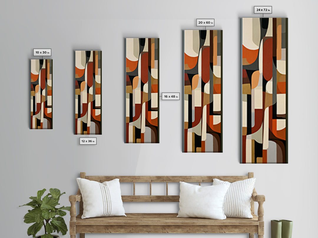 Abstract Composition in Appetite Friendly Warm Tones Canvas Print, Dining Room Art, Abstract Art, Dining Room Decor, Dining, DRA-1x3-88