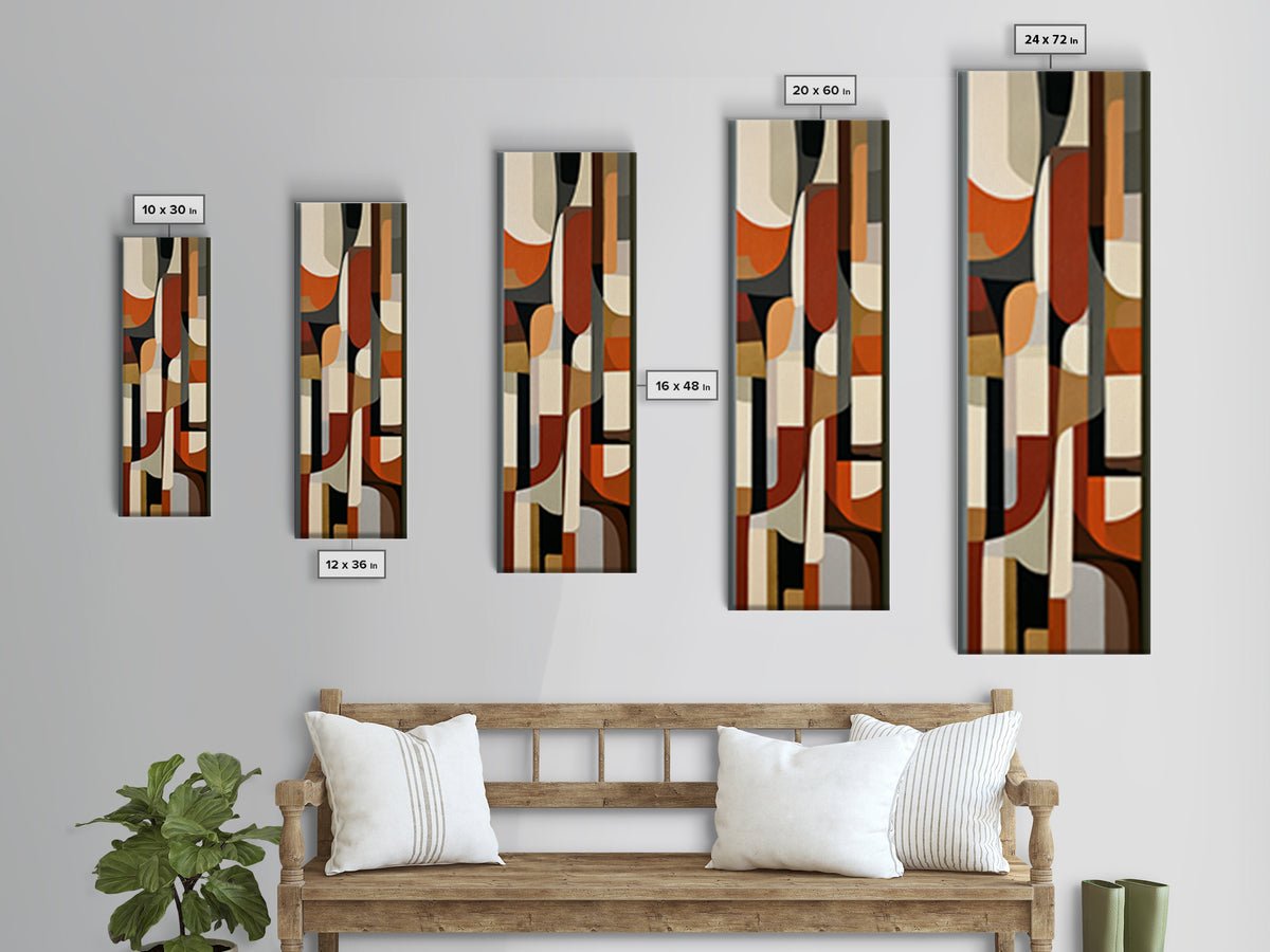 Abstract Composition in Appetite Friendly Warm Tones Canvas Print, Dining Room Art, Abstract Art, Dining Room Decor, Dining, DRA-1x3-88
