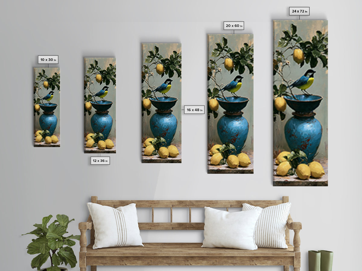 Italian Lemon Branch Canvas Print, Dining Room Art, Printable Art, Dining Room Decor, Watercolor Art, Dining, Coastal Wall Art, DRA-1x3-89