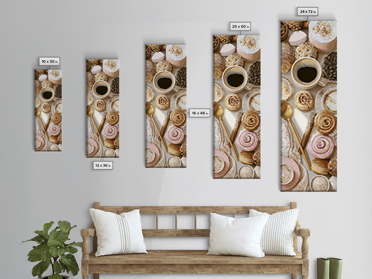 Coffee and Pastry Scene for Breakfast Nook Canvas Print, Dining Room Art, Dining Room Wall Art, Dining Room Decor, Dining, DRA-1x3-98