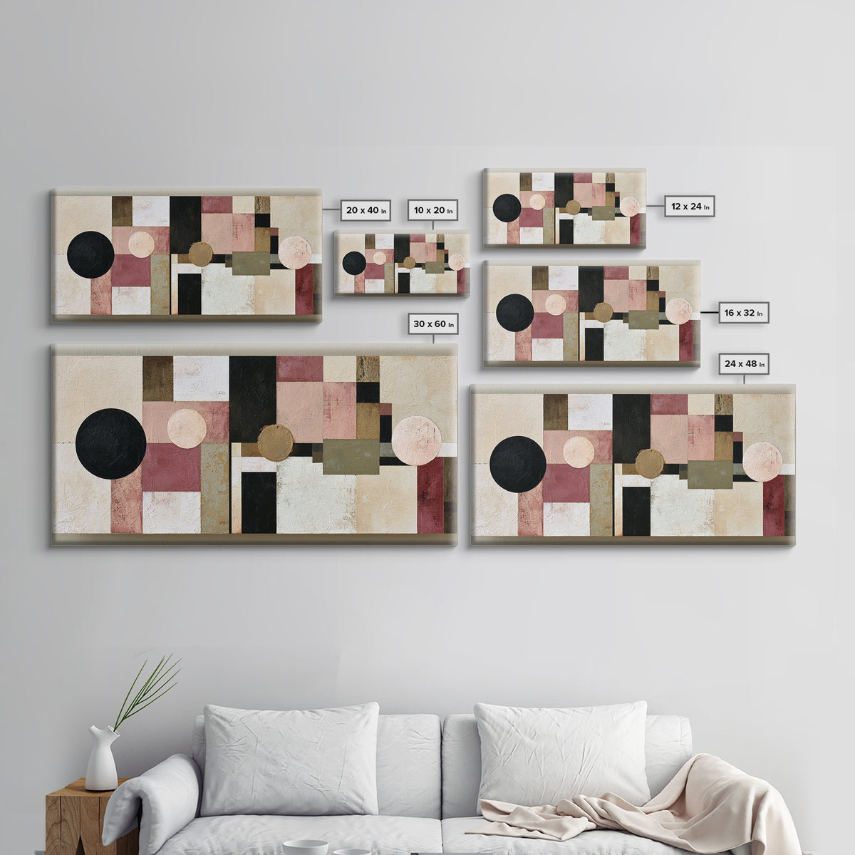 Abstract Composition in Appetite Friendly Warm Tones Canvas Print, Dining Room Art, Dining Room Decor, Dining, DRA-2x1-24