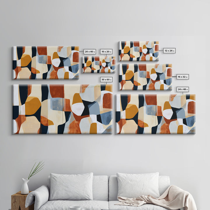 Abstract Composition in Appetite Friendly Warm Tones Canvas Print, Dining Room Art, Fall Decor, Dining Room Decor, Abstract Art, DRA-2x1-48