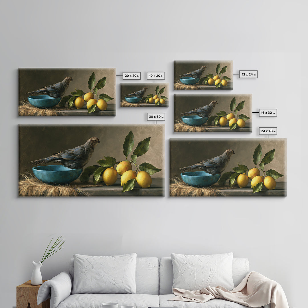 Italian Lemon Branch Canvas Print, Dining Room Art, Wall Art, Dining Room Decor, Watercolor Art, Dining, Printable Art, DRA-2x1-49