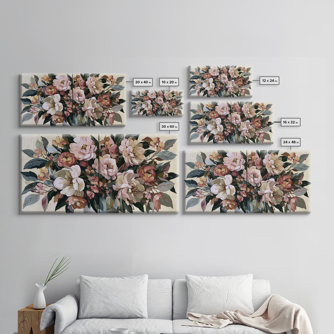 Large Expressive Flower Vase Canvas Print, Dining Room Art, Abstract Art, Dining Room Decor, Watercolor Art, Dining, DRA-2x1-68