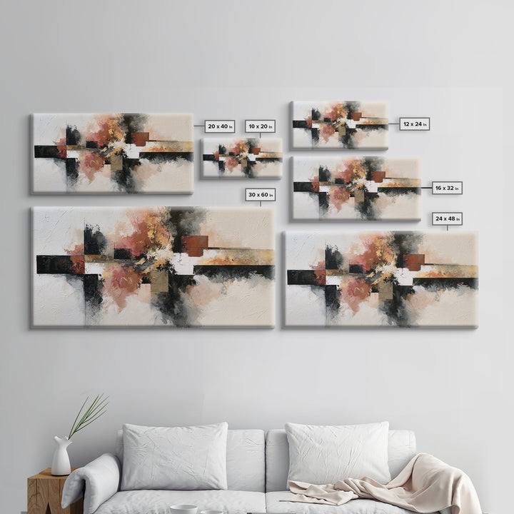 Abstract Composition in Appetite Friendly Warm Tones Canvas Print, Dining Room Art, Canvas Art, Dining Room Decor, Dining, DRA-2x1-72