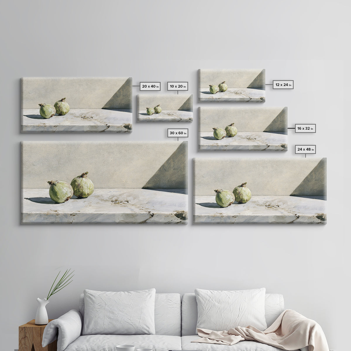 Figs on Marble Framed Canvas Print, Dining Room Art, Print, Dining Room Decor, Dining, Living Room Decor, Abstract Wall Art, DRA-2x1-91
