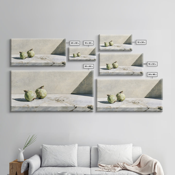 Figs on Marble Framed Canvas Print, Dining Room Art, Print, Dining Room Decor, Dining, Living Room Decor, Abstract Wall Art, DRA-2x1-91