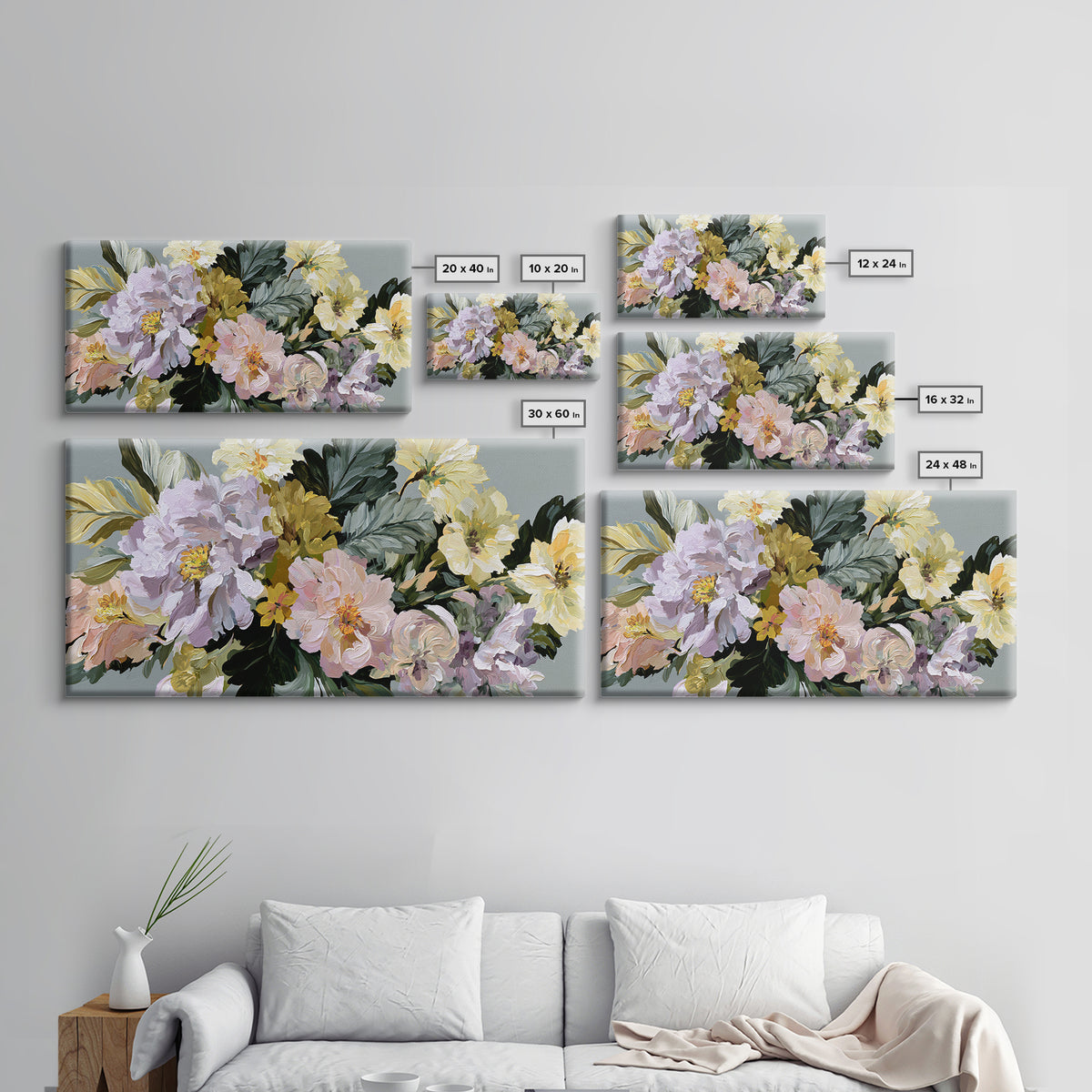 Large Expressive Flower Vase Framed Canvas Print, Dining Room Art, Printable Art, Dining Room Decor, Watercolor Art, Dining, DRA-2x1-92