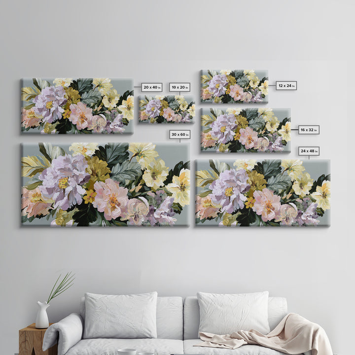 Large Expressive Flower Vase Framed Canvas Print, Dining Room Art, Printable Art, Dining Room Decor, Watercolor Art, Dining, DRA-2x1-92