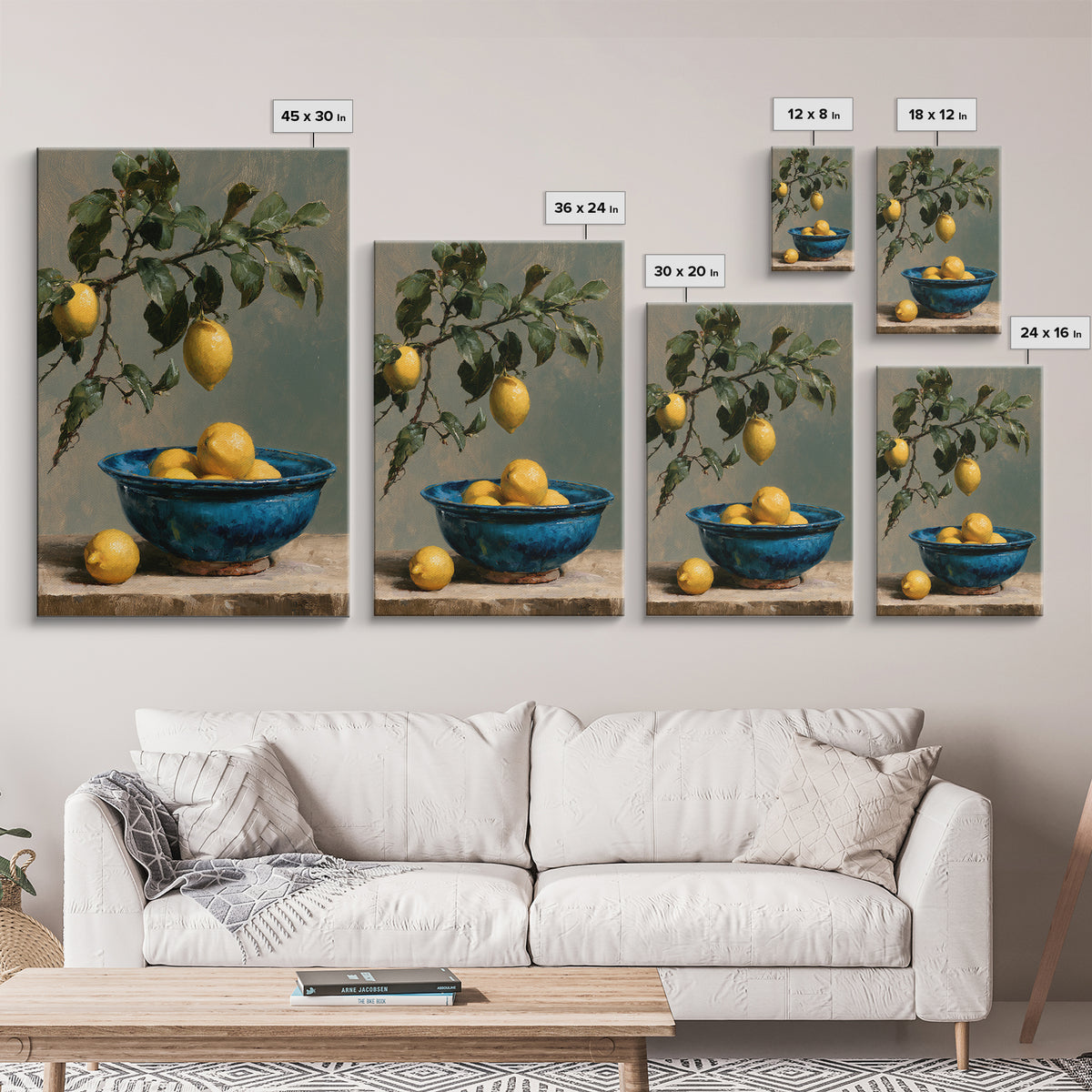 Italian Lemon Branch Framed Canvas Print, Dining Room Art, Room Decor, Dining Room Decor, Fine Art, Dining, Canvas Art, DRA-2x3-13
