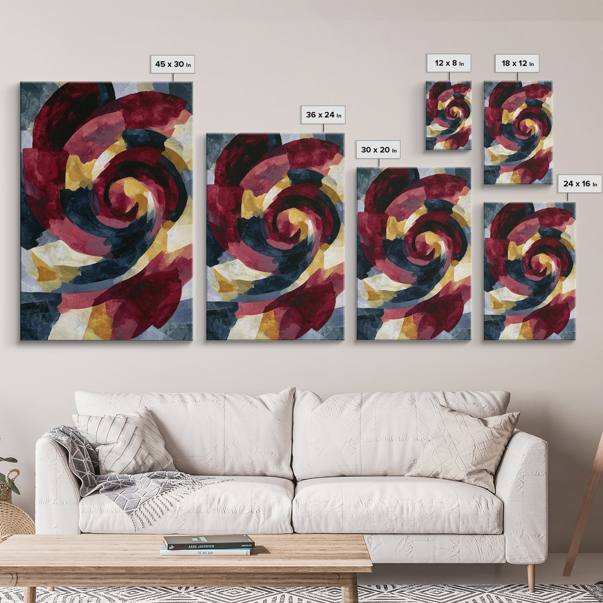Abstract Red Wine Swirl Framed Canvas Print, Dining Room Art, Gallery Decor, Dining Room Decor, Dining, Minimalist Decor, DRA-2x3-26