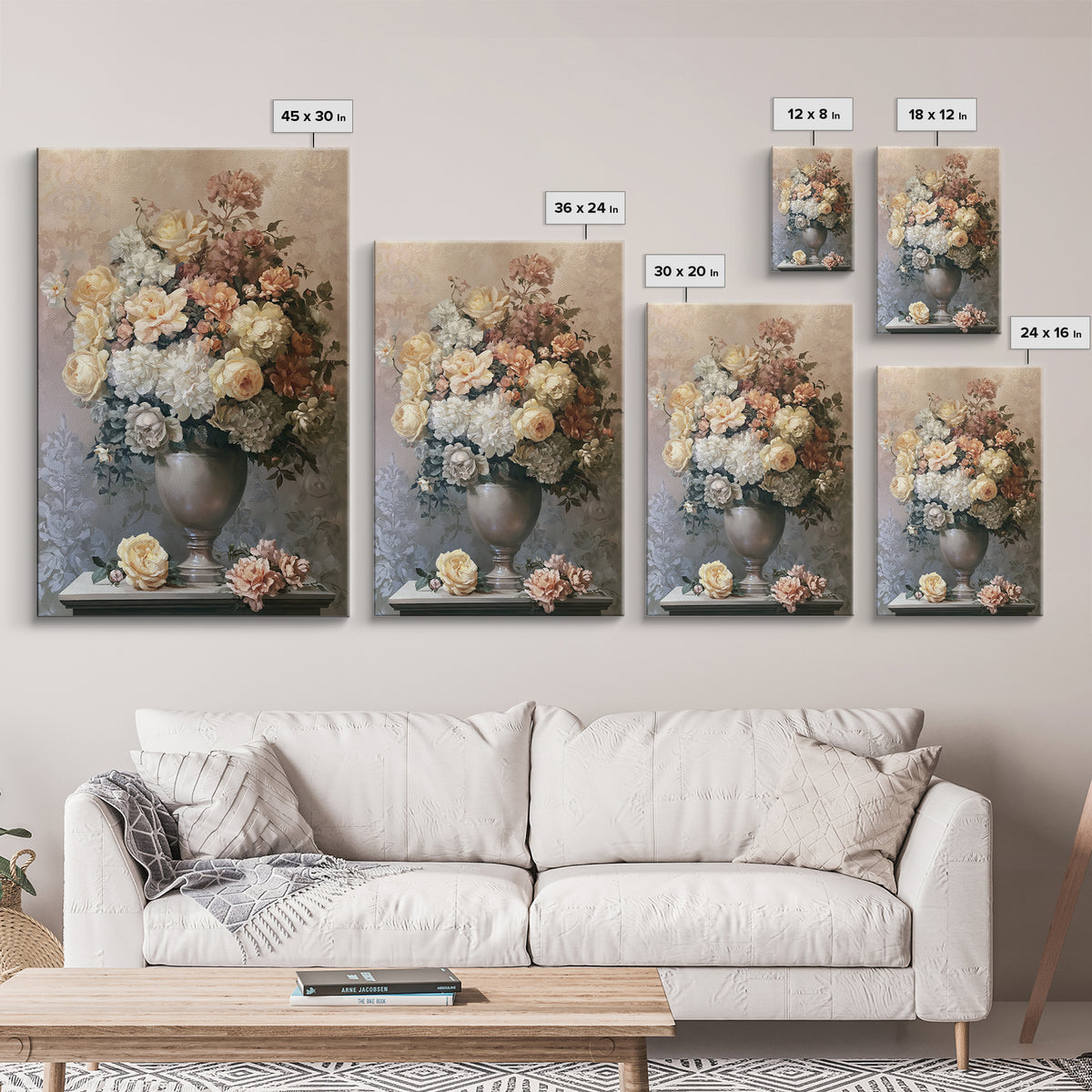 Classic Dutch Feast Arrangement Framed Canvas Print, Dining Room Art, Watercolor Painting, Dining Room Decor, Fine Art, Dining, DRA-2x3-3