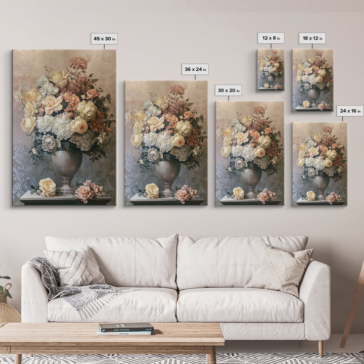 Classic Dutch Feast Arrangement Framed Canvas Print, Dining Room Art, Watercolor Painting, Dining Room Decor, Fine Art, Dining, DRA-2x3-3