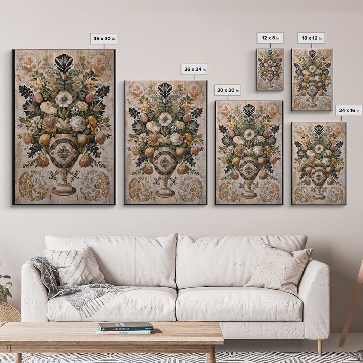 Classic Dutch Feast Arrangement Framed Canvas Print, Dining Room Art, Food Art, Dining Room Decor, Oil Painting, Dining, DRA-2x3-51
