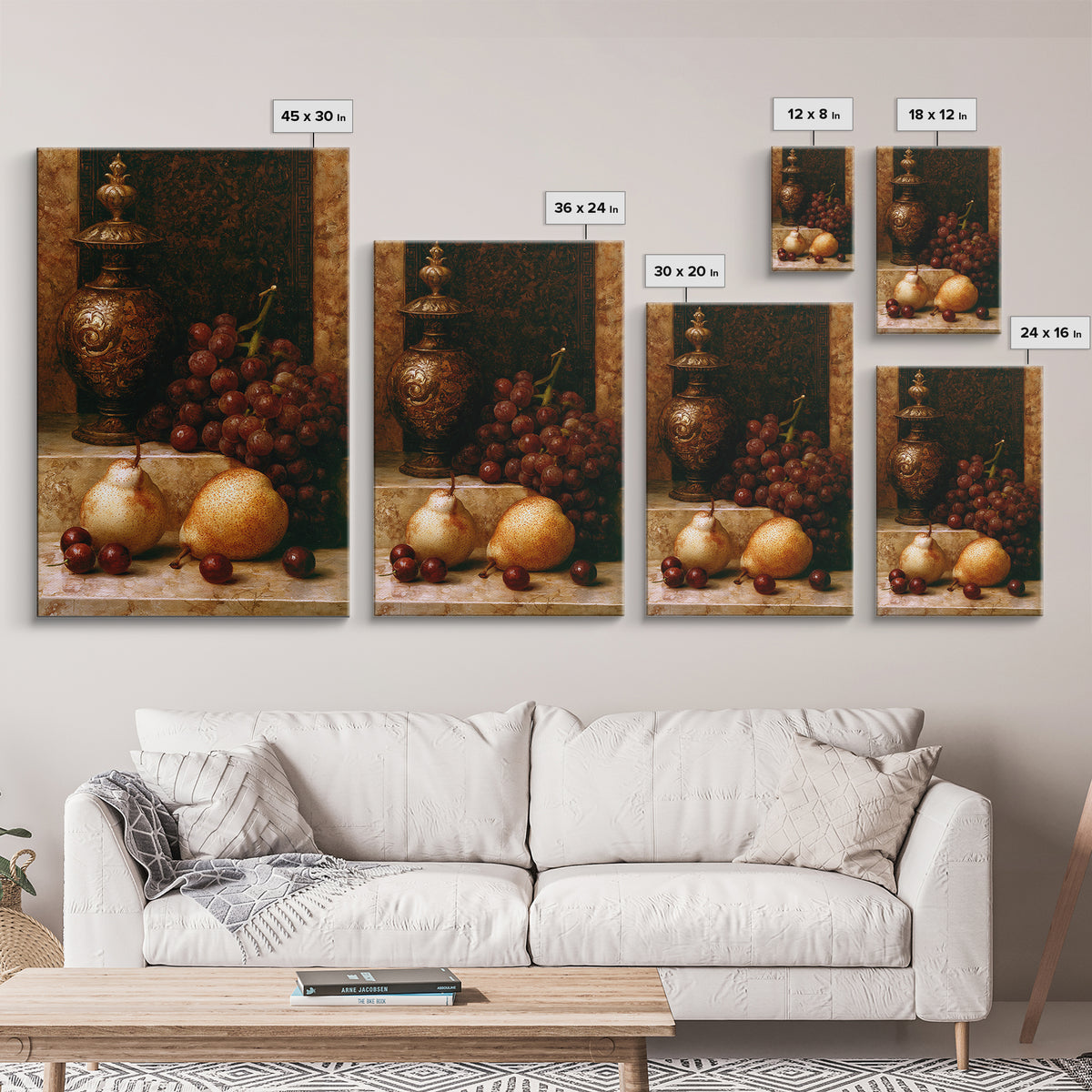 Classical Fruit Still Life Canvas Print, Dining Room Art, Canvas Wall Art, Dining Room Decor, Oil Painting, Dining, DRA-2x3-57