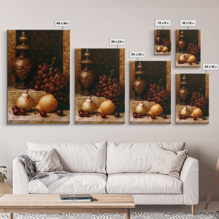 Classical Fruit Still Life Canvas Print, Dining Room Art, Canvas Wall Art, Dining Room Decor, Oil Painting, Dining, DRA-2x3-57