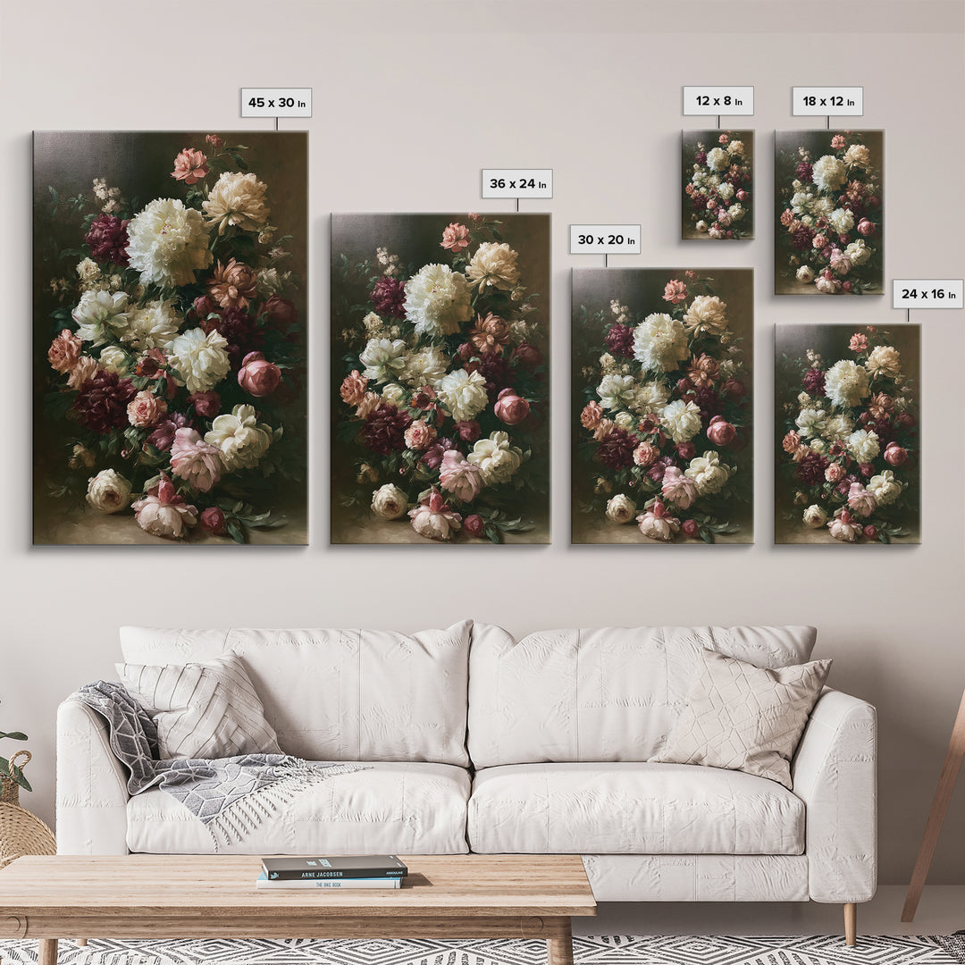 Large Floral Centerpiece Canvas Print, Dining Room Art, Contemporary Art, Dining Room Decor, Fine Art, Dining, Digital Print, DRA-2x3-58