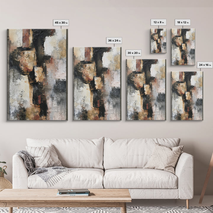 Abstract Composition in Appetite Friendly Warm Tones Canvas Print, Dining Room Art, Statement Artwork, Dining Room Decor, DRA-2x3-60