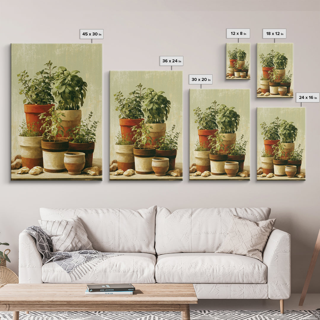 Modern Kitchen Herbs Canvas Print, Dining Room Art, Fall Decor, Dining Room Decor, Dining, Kitchen Art, Living Room Decor, DRA-2x3-65