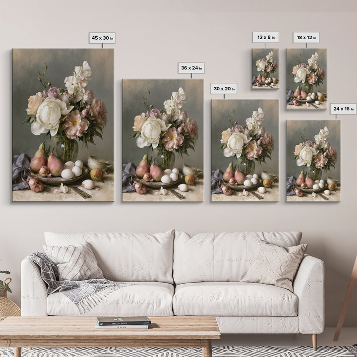 Classic Dutch Feast Arrangement Framed Canvas Print, Dining Room Art, Room Decor, Dining Room Decor, Fine Art, Dining, DRA-2x3-75