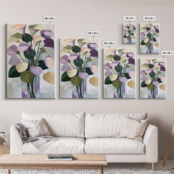Large Expressive Flower Vase Framed Canvas Print, Dining Room Art, Digital Print, Dining Room Decor, Watercolor Art, Dining, DRA-2x3-8