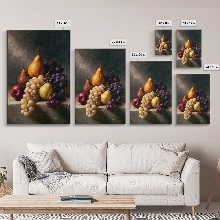 Classical Fruit Still Life Canvas Print, Dining Room Art, Canvas Wall Art, Dining Room Decor, Oil Painting, Dining, DRA-2x3-81