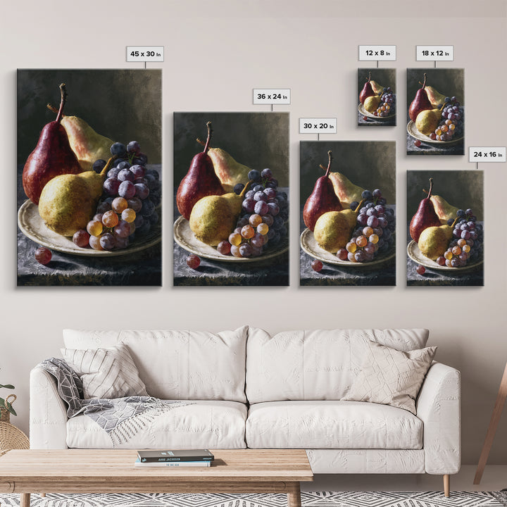 Classical Fruit Still Life Canvas Print, Dining Room Art, Art Print, Dining Room Decor, Fine Art, Dining, Abstract Art, DRA-2x3-9