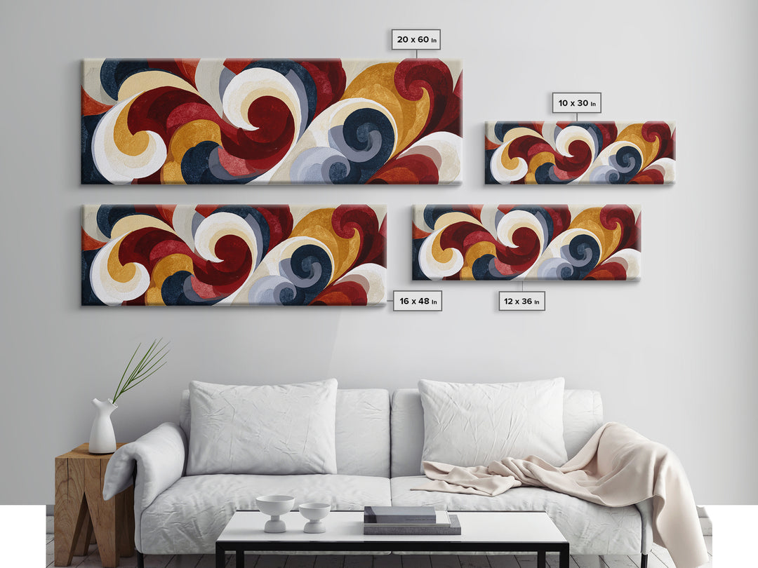 Abstract Red Wine Swirl Framed Canvas Print, Dining Room Art, Textured Painting, Dining Room Decor, Abstract Art, Dining, DRA-3x1-10