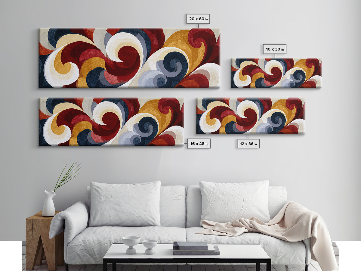 Abstract Red Wine Swirl Framed Canvas Print, Dining Room Art, Textured Painting, Dining Room Decor, Abstract Art, Dining, DRA-3x1-10