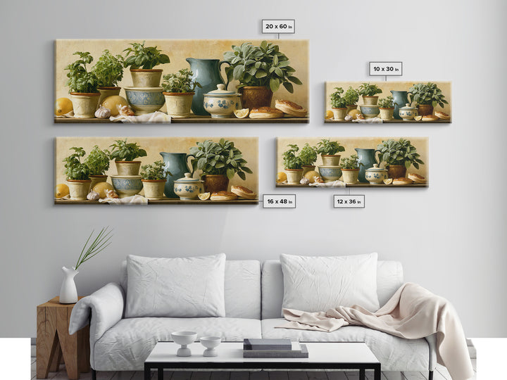 Modern Kitchen Herbs Canvas Print, Dining Room Art, Printable Art, Dining Room Decor, Abstract Art, Dining, Coastal Wall Art, DRA-3x1-25