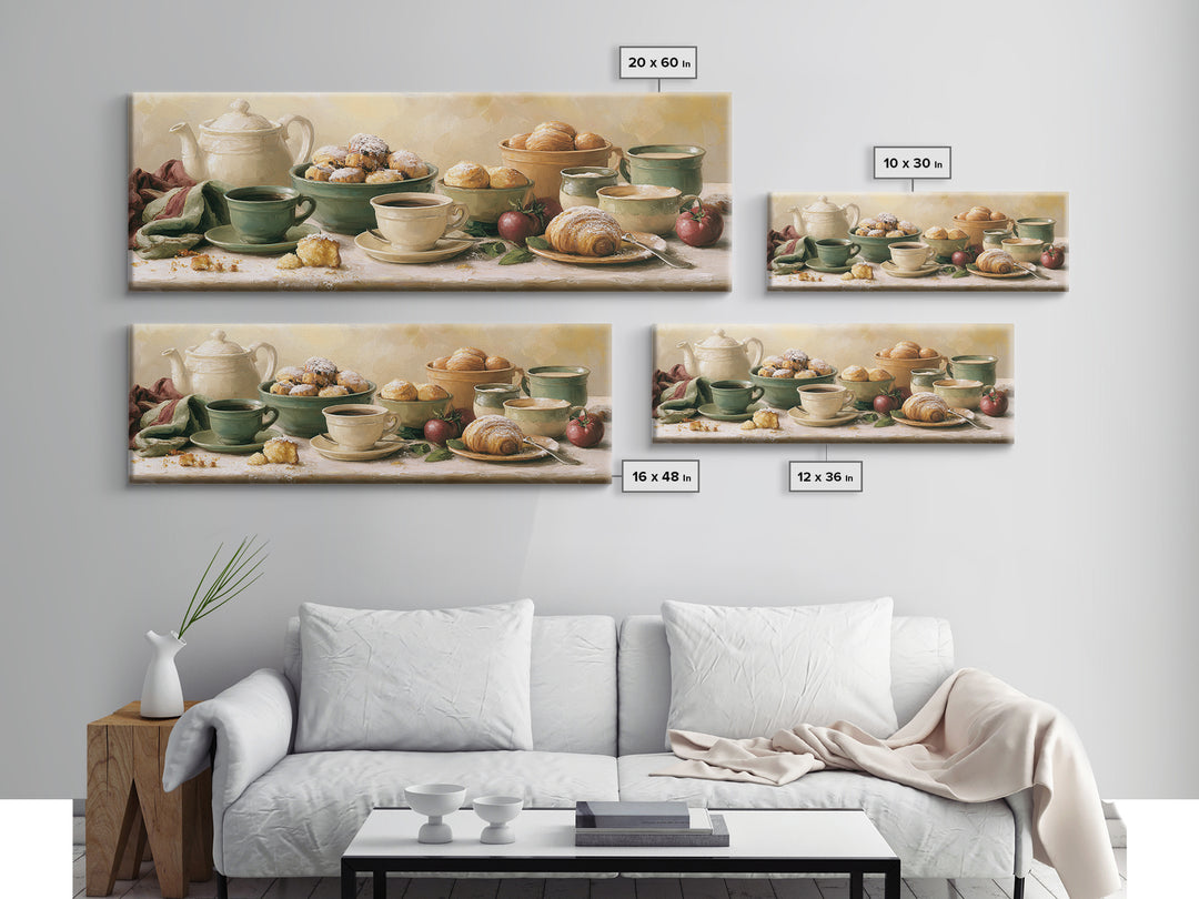 Coffee and Pastry Scene for Breakfast Nook Canvas Print, Dining Room Art, Room Decor, Dining Room Decor, Fine Art, Dining, DRA-3x1-30