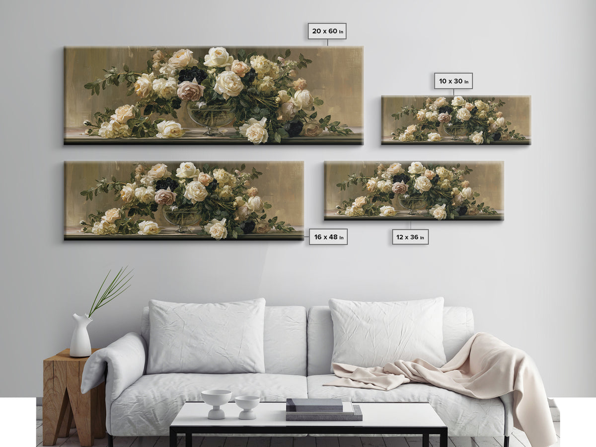 Classic Dutch Feast Arrangement Canvas Print, Dining Room Art, Statement Artwork, Dining Room Decor, Fine Art, Dining, DRA-3x1-35