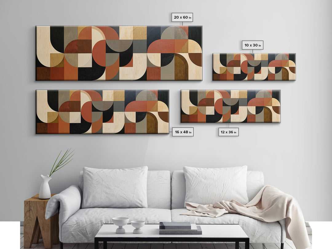 Abstract Composition in Appetite Friendly Warm Tones Canvas Print, Dining Room Art, Gallery Decor, Dining Room Decor, Dining, DRA-3x1-44
