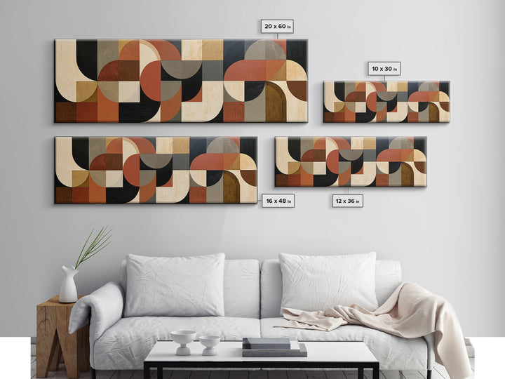 Abstract Composition in Appetite Friendly Warm Tones Canvas Print, Dining Room Art, Gallery Decor, Dining Room Decor, Dining, DRA-3x1-44