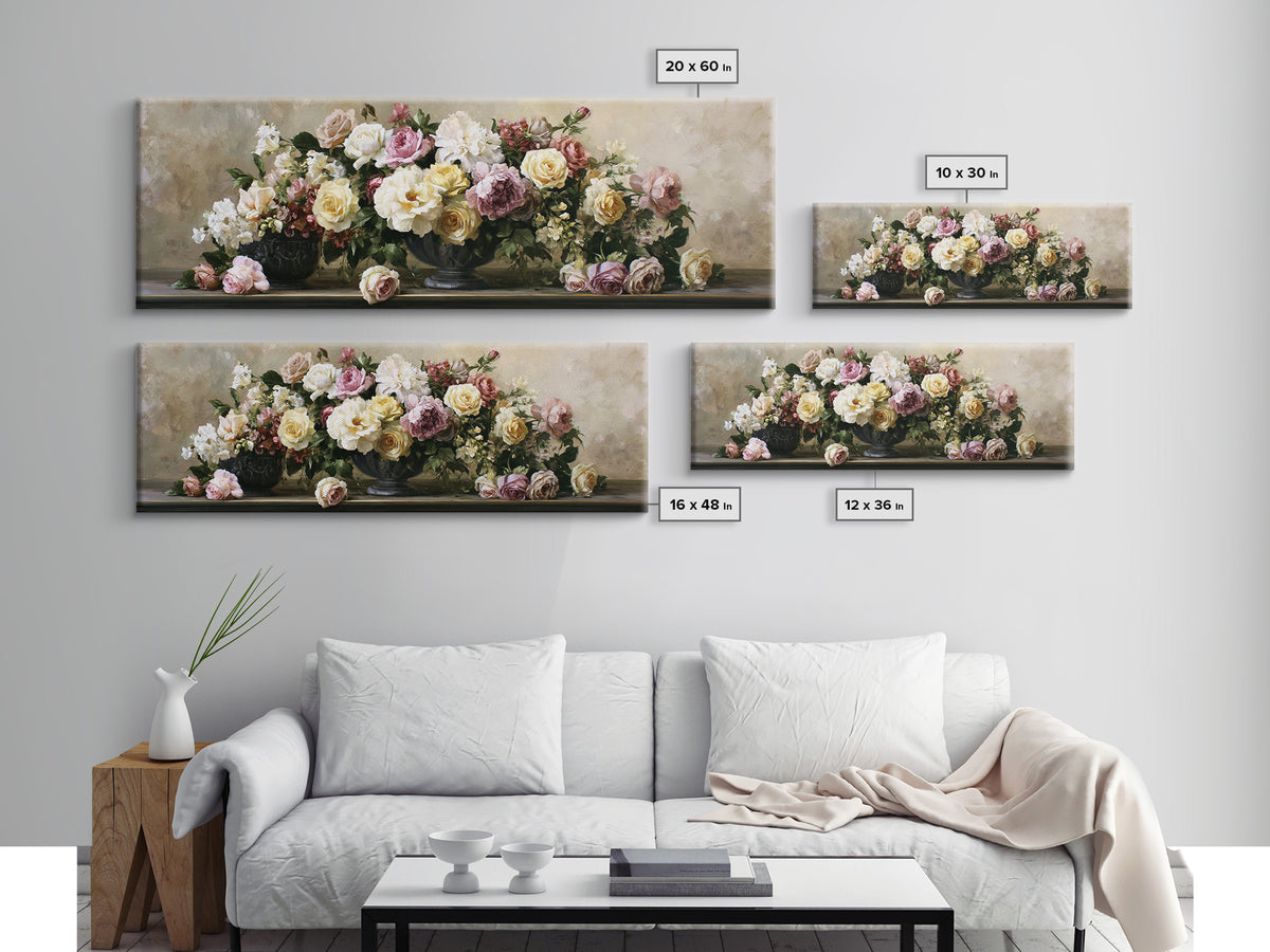 Classic Dutch Feast Arrangement Framed Canvas Print, Dining Room Art, Textured Painting, Dining Room Decor, Fine Art, Dining, DRA-3x1-59