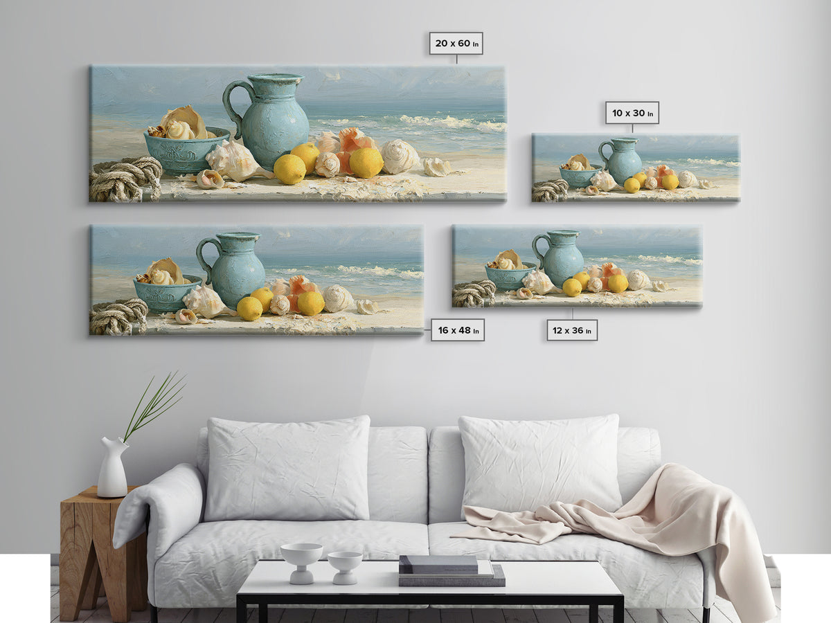 Shellfish and Lemon Still Life Canvas Print, Dining Room Art, Set of 3 Prints, Dining Room Decor, Dining, Fine Art Print, DRA-3x1-8