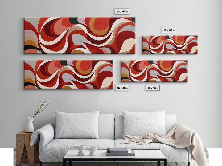 Abstract Red Wine Swirl Framed Canvas Print, Dining Room Art, Canvas Art, Dining Room Decor, Fine Art, Dining, Bedroom Wall Art, DRA-3x1-82