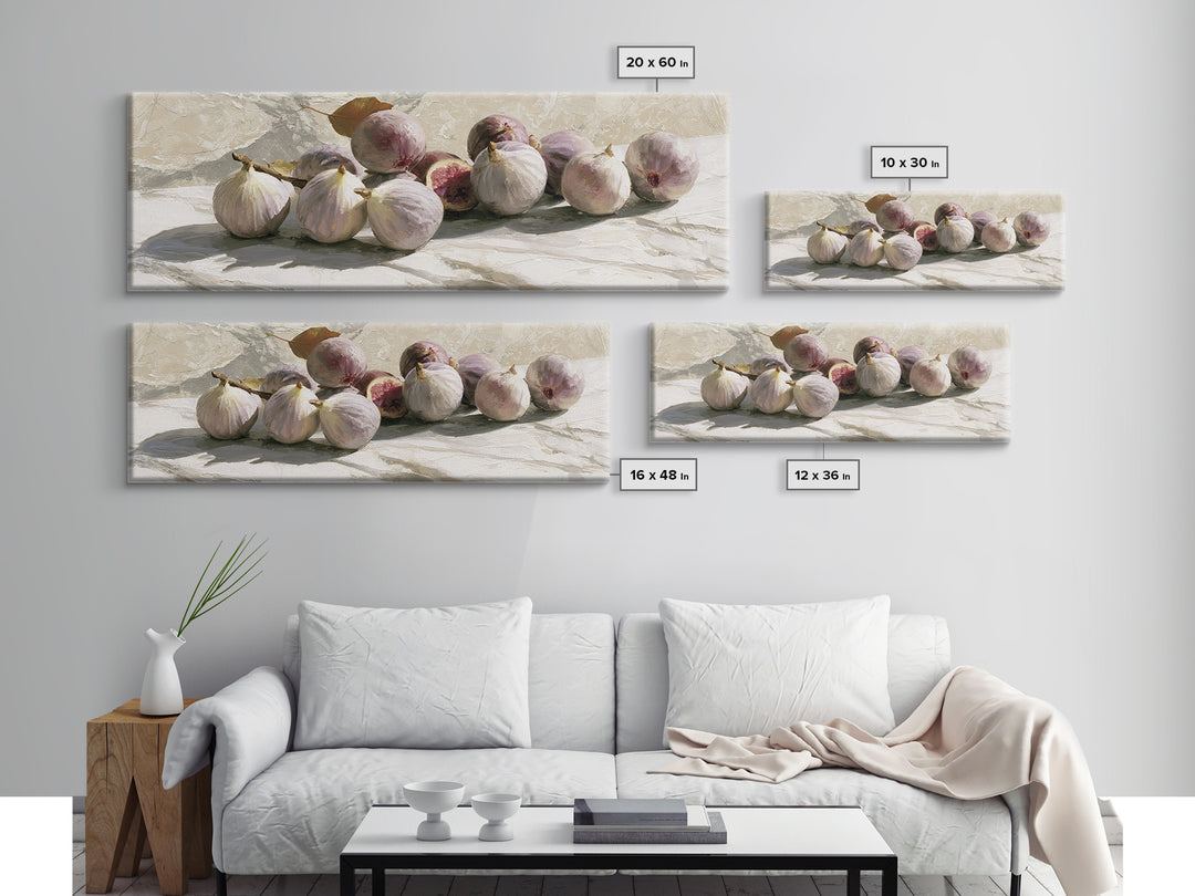 Figs on Marble Framed Canvas Print, Dining Room Art, Print, Dining Room Decor, Dining, Living Room Decor, Abstract Wall Art, DRA-3x1-87