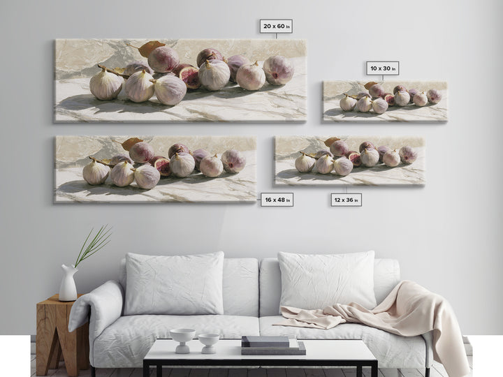 Figs on Marble Framed Canvas Print, Dining Room Art, Print, Dining Room Decor, Dining, Living Room Decor, Abstract Wall Art, DRA-3x1-87