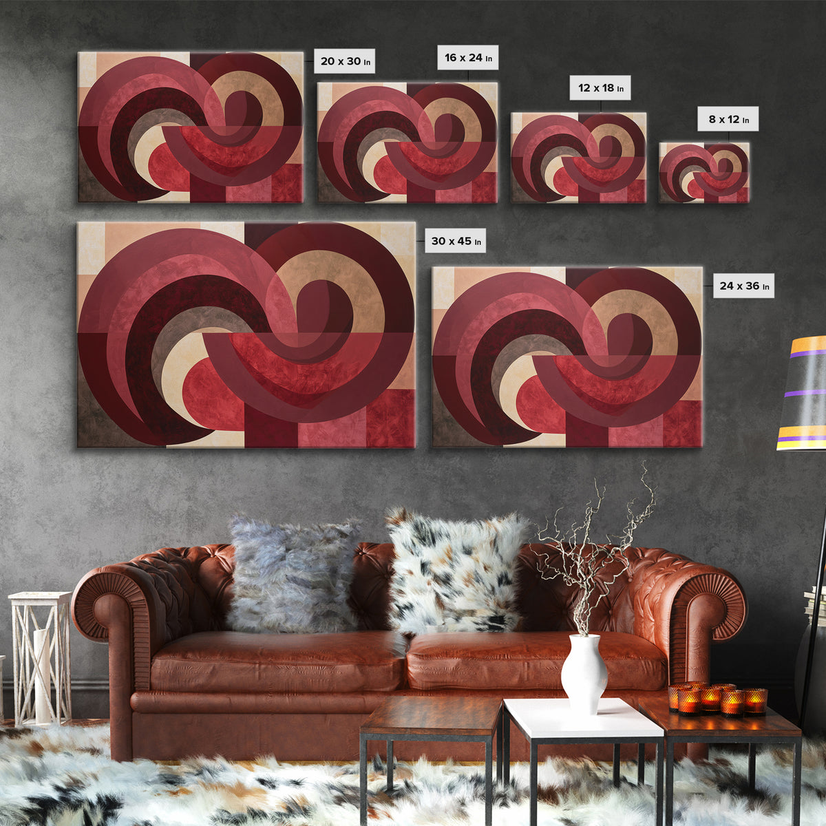 Abstract Red Wine Swirl Canvas Print, Dining Room Art, Print, Dining Room Decor, Abstract Art, Dining, Living Room Decor, DRA-3x2-22