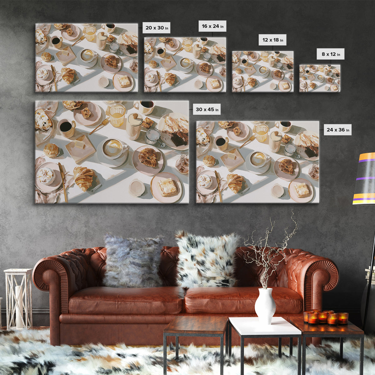 Coffee and Pastry Scene for Breakfast Nook Canvas Print, Dining Room Art, Canvas Art, Dining Room Decor, Fine Art, Dining, DRA-3x2-42