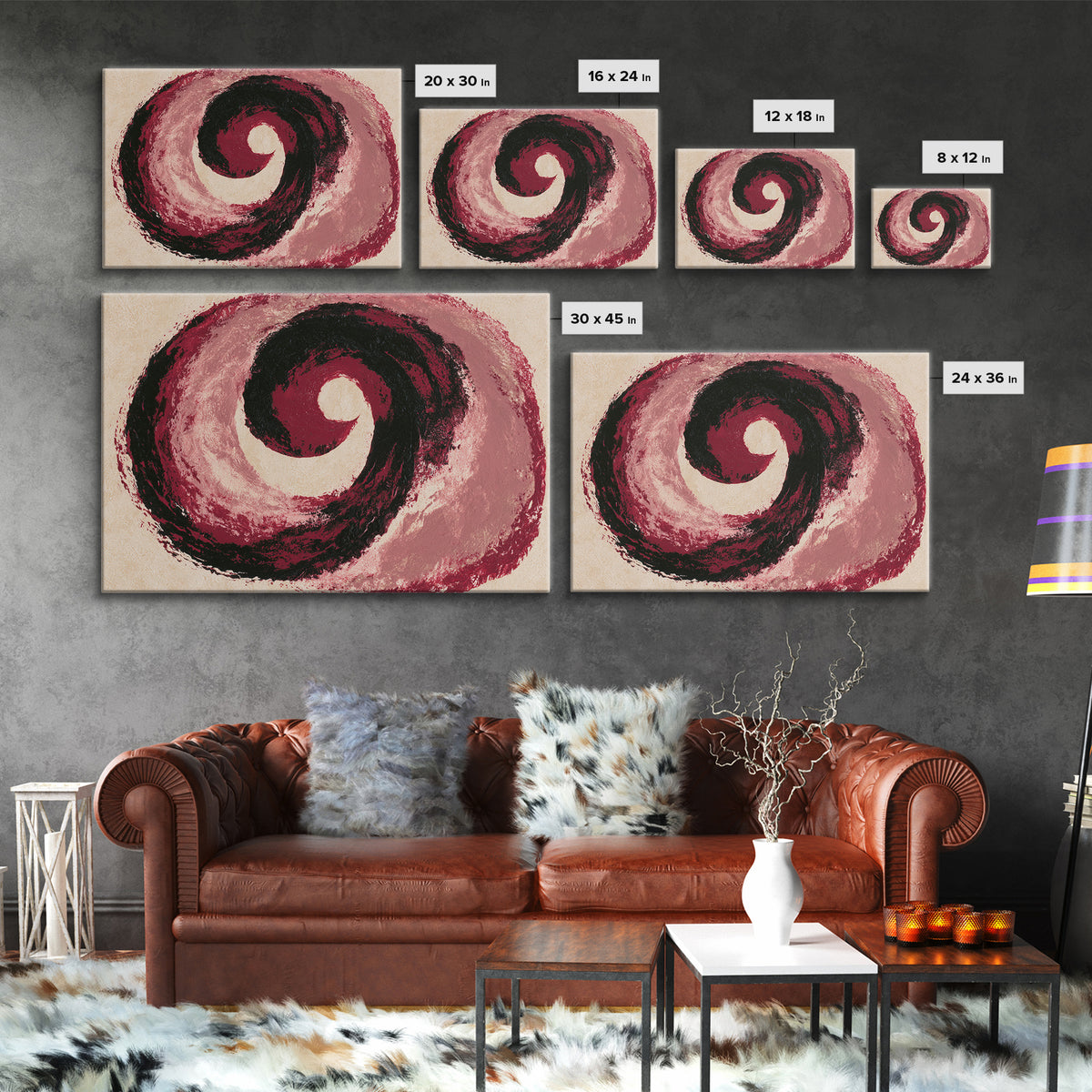 Abstract Red Wine Swirl Framed Canvas Print, Dining Room Art, Bedroom Decor, Dining Room Decor, Abstract Art, Dining, DRA-3x2-46