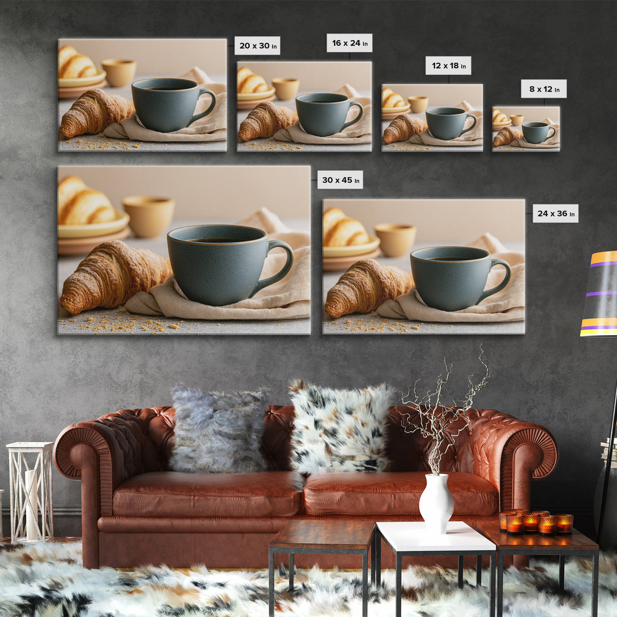 Coffee and Pastry Scene for Breakfast Nook Canvas Print, Dining Room Art, Canvas Art, Dining Room Decor, Fine Art, Dining, DRA-3x2-66