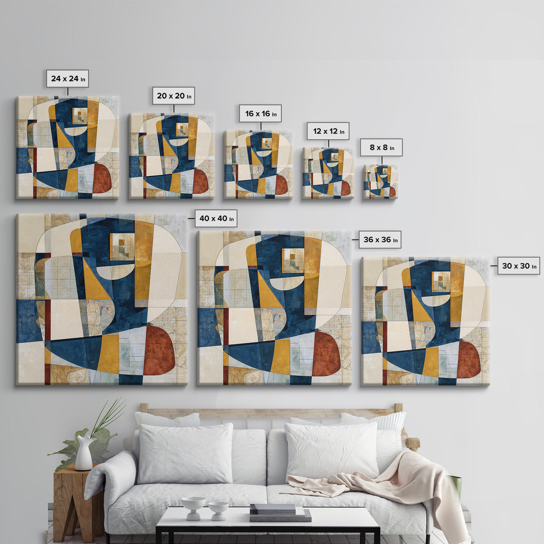 Abstract Shapes Layered Canvas Print, Eclectic Art, Home Decor, Living Room Decor, Abstract Art, Eclectic, Original Painting, ECL-1x1-4