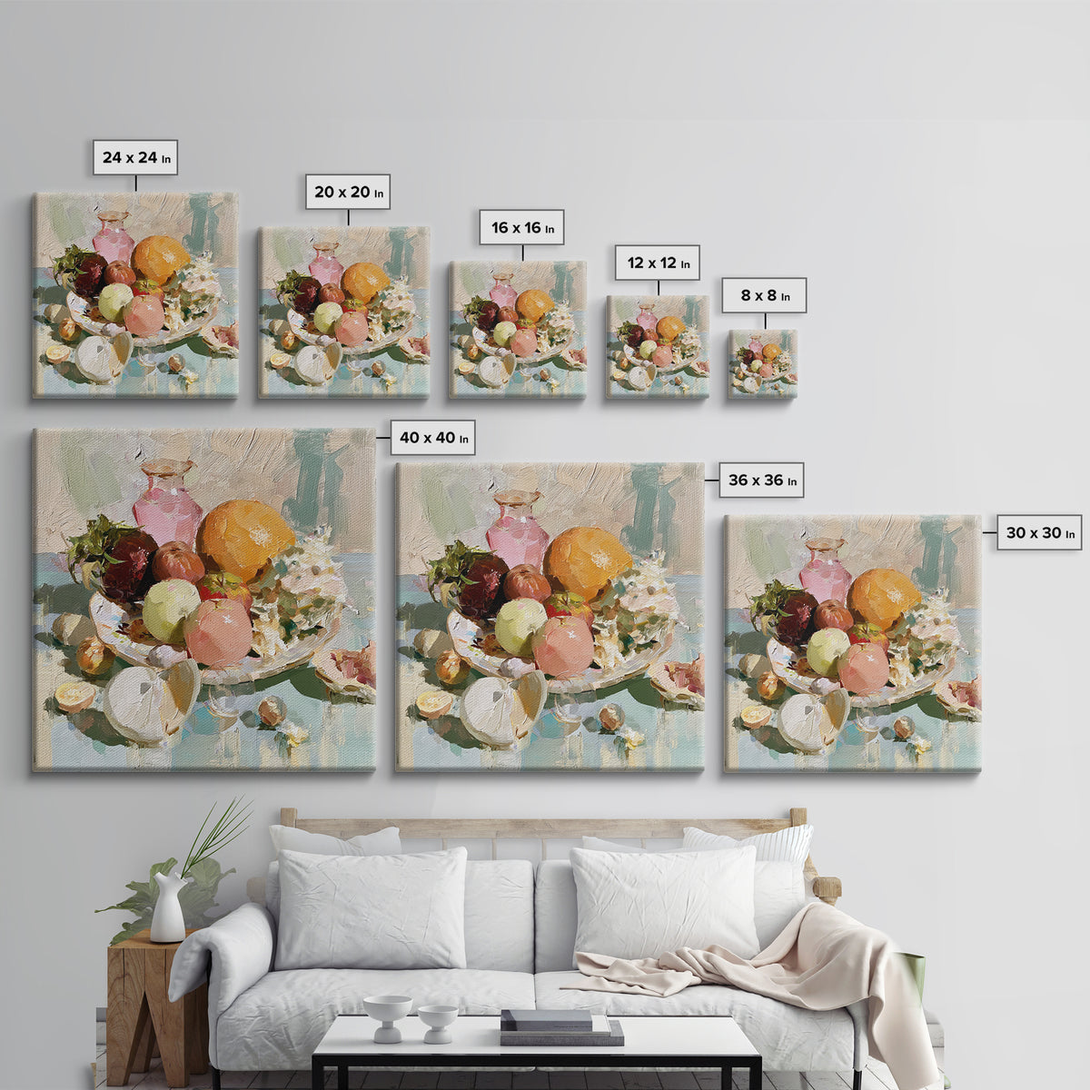 Bold Maximalist Still Life Framed Canvas Print, Eclectic Art, Modern Decor, Living Room Decor, Oil Painting, Eclectic, ECL-1x1-51
