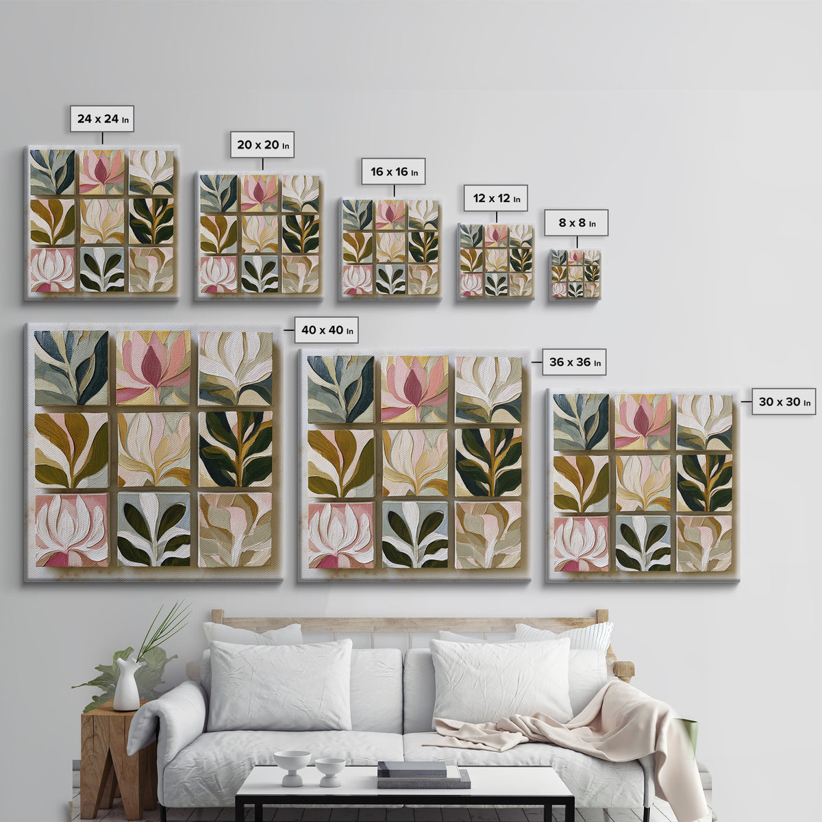 Matisse Inspired Cutouts with Botanical Details Canvas Print, Eclectic Art, Gallery Decor, Living Room Decor, Eclectic, ECL-1x1-6